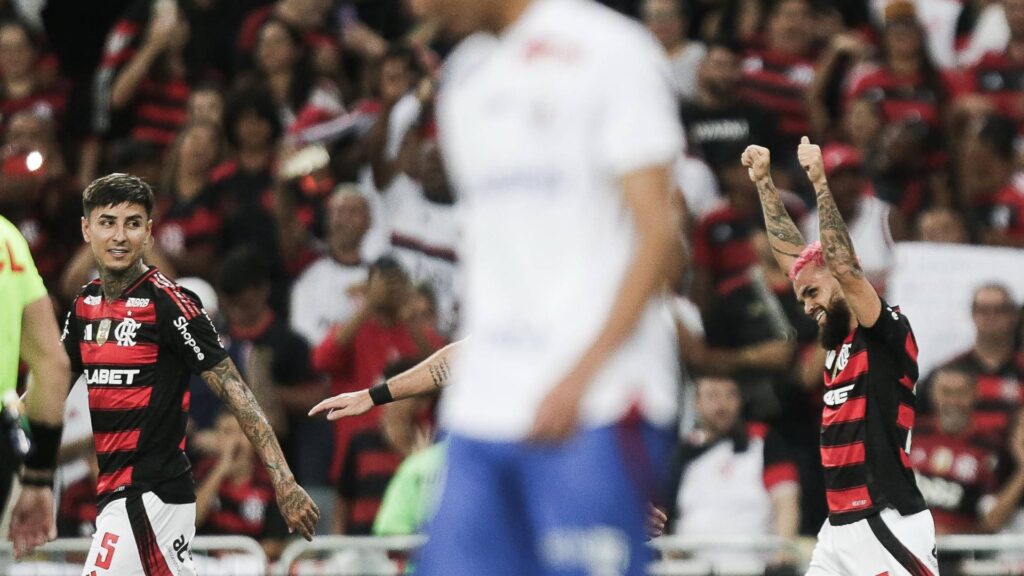 Michael e Luiz Araújo marcaram na vitória do Flamengo. Foto: Gilvan de Souza/CRF