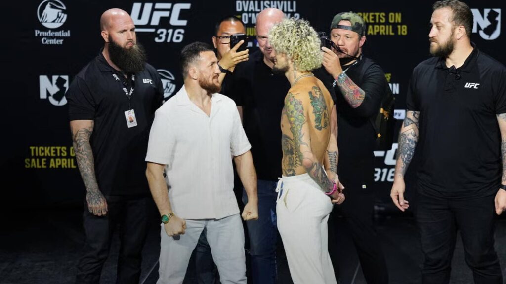 Dvalishvili vai defender seu cinturão no UFC 316. Foto: Divulgação/UFC