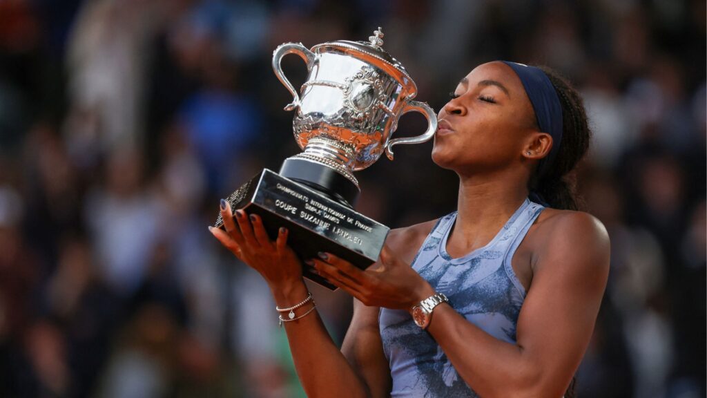 Coco Gauff após título em Roland Garros