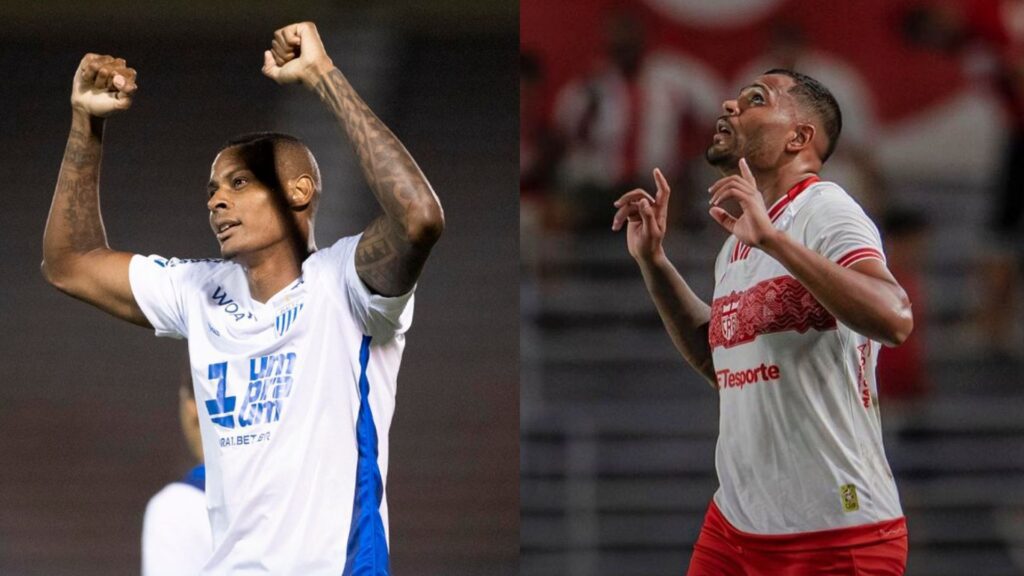 Atacante Cléber, do Avaí, e Mikael, do CRB