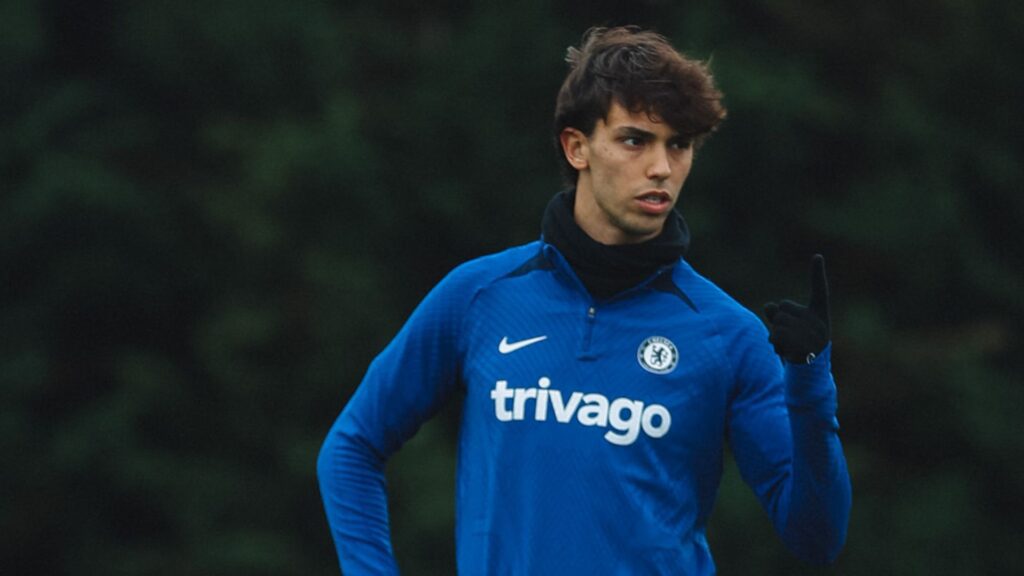 João Félix em treino do Chelsea