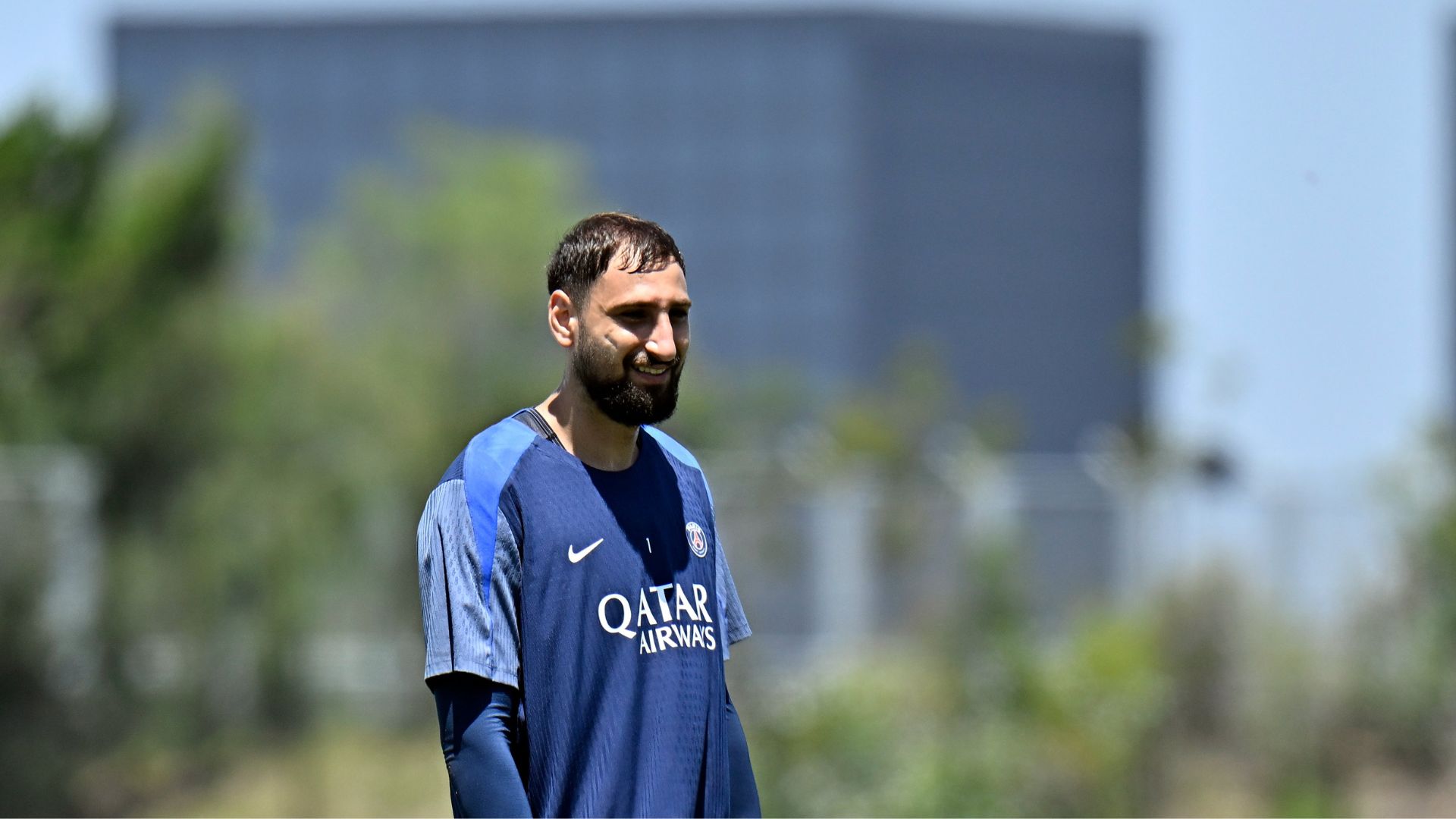 Donnarumma em treino do PSG.