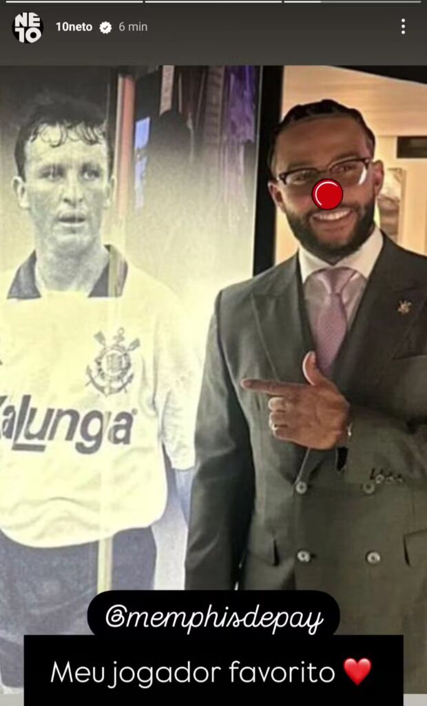 Post de Neto nas redes sociais.