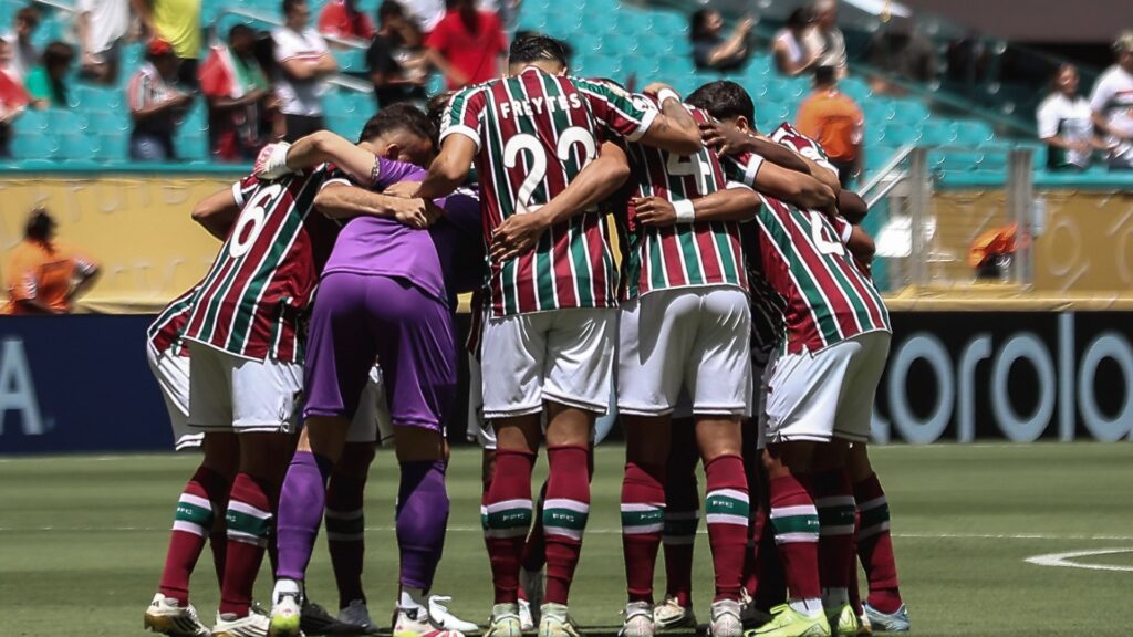 Equipe do Fluminense antes do jogo contra o Mamelodi Sundowns.
