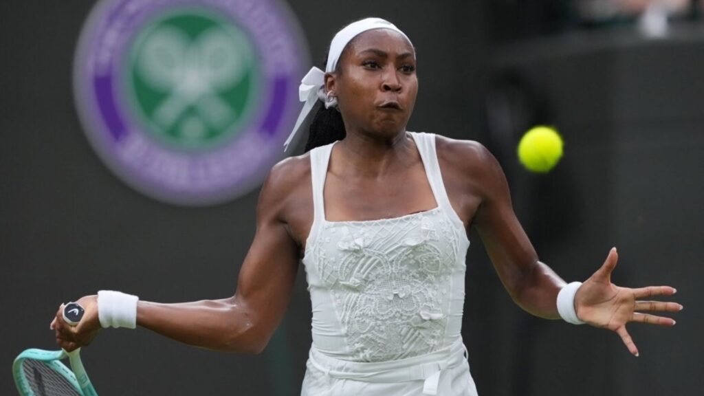 Coco Gauff em Wimbledon 2025.