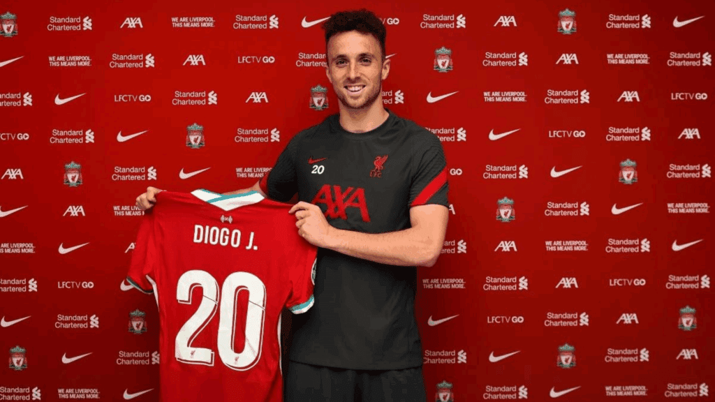 Camisa 20 usada por Diogo Jota será aposentada pelo Liverpool