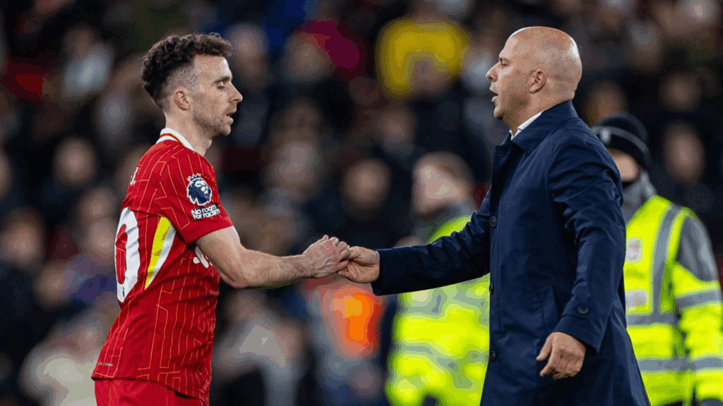Diogo Jota e Arne Slot vencerão juntos a Premier League em 2025