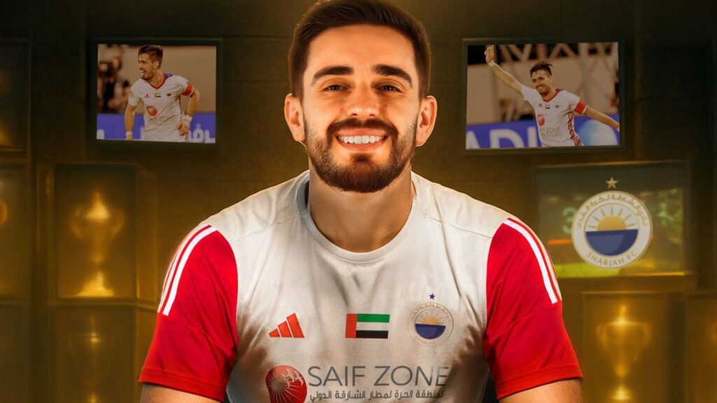 Igor Coronado retornou para segunda passagem no Sharjah FC (Foto: Reprodução)