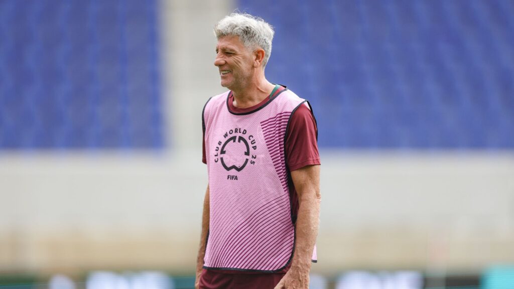 Renato Gaúcho no treino do Fluminense.