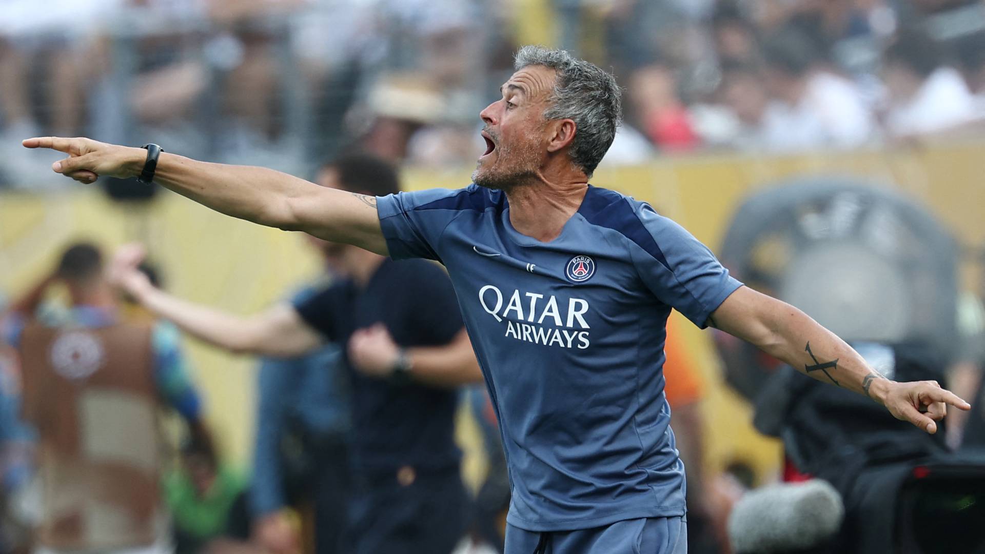 Luis Enrique quer conquistas a tríplice coroa com o PSG. Foto: FRANCK FIFE / AFP