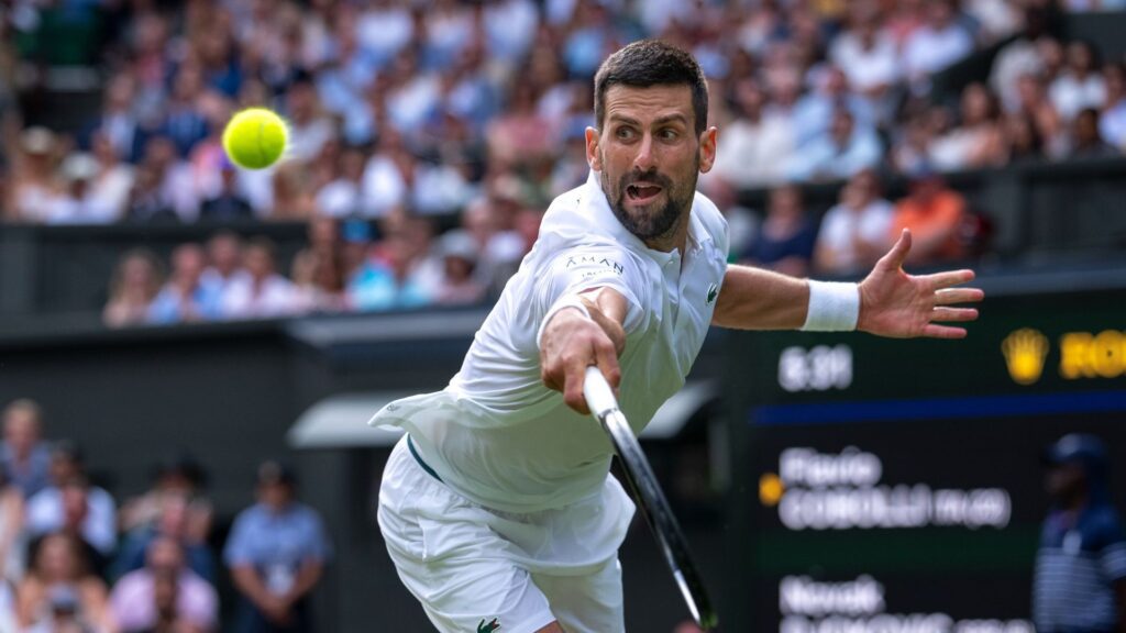 Djokovic em Wimbledon 2025.