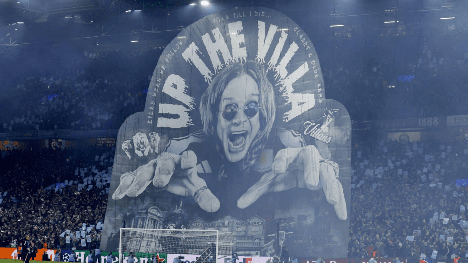 Ozzy Osbourne foi imortalizado em bandeirão do Aston Villa