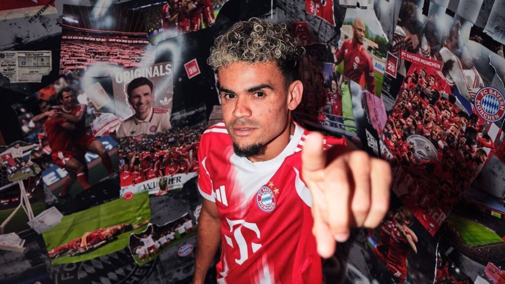 Luis Díaz com a camisa do Bayern de Munique