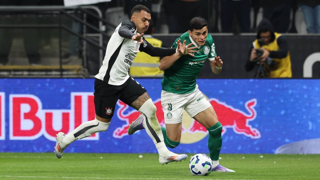 Corinthians está em vantagem contra o Palmeiras. Foto: Cesar Greco/Palmeiras