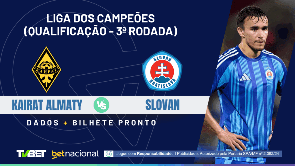 Kairat x Slovan - Liga dos Campeões 2025/26