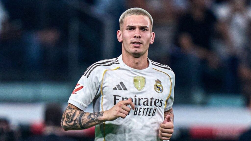 Mastantuono em campo pelo Real Madrid