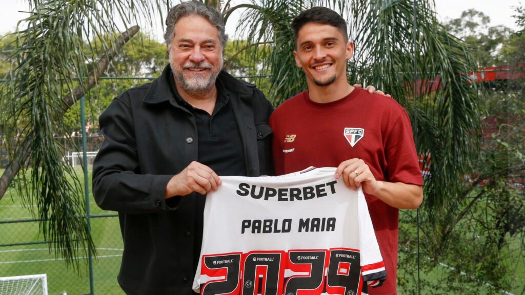 Presidente do São Paulo e Pablo Maia