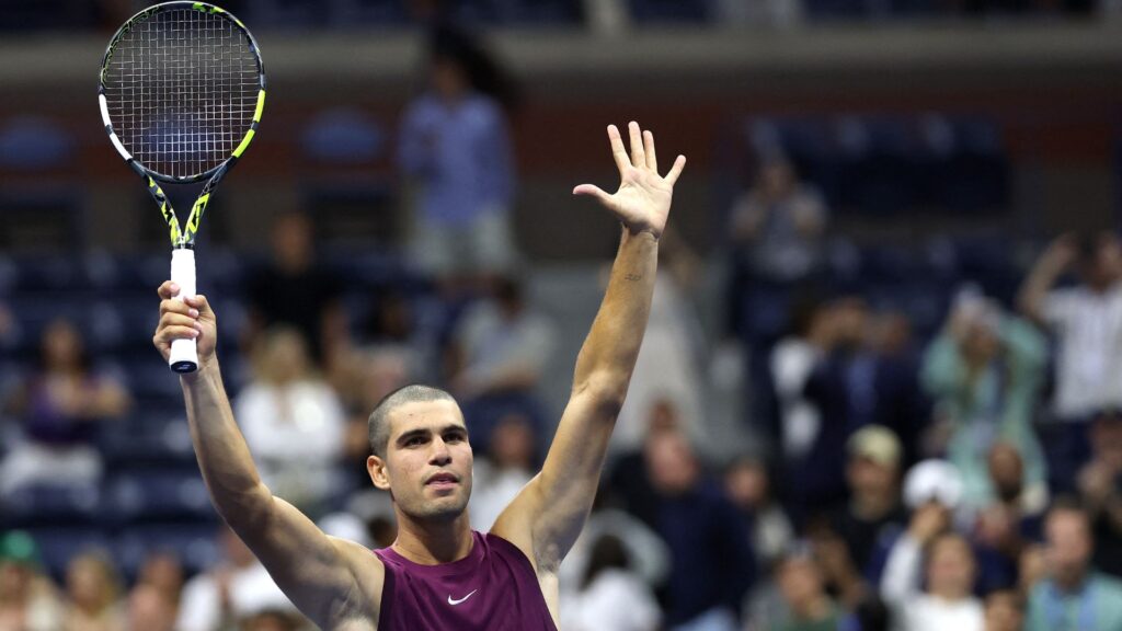 Carlos Alcaraz comemora vitória em US Open