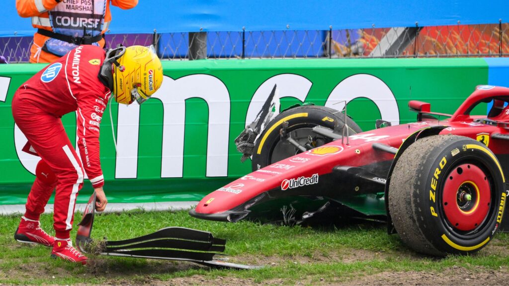 Lewis Hamilton sofreu acidente no GP da Holanda (Foto: John Thys/AFP)