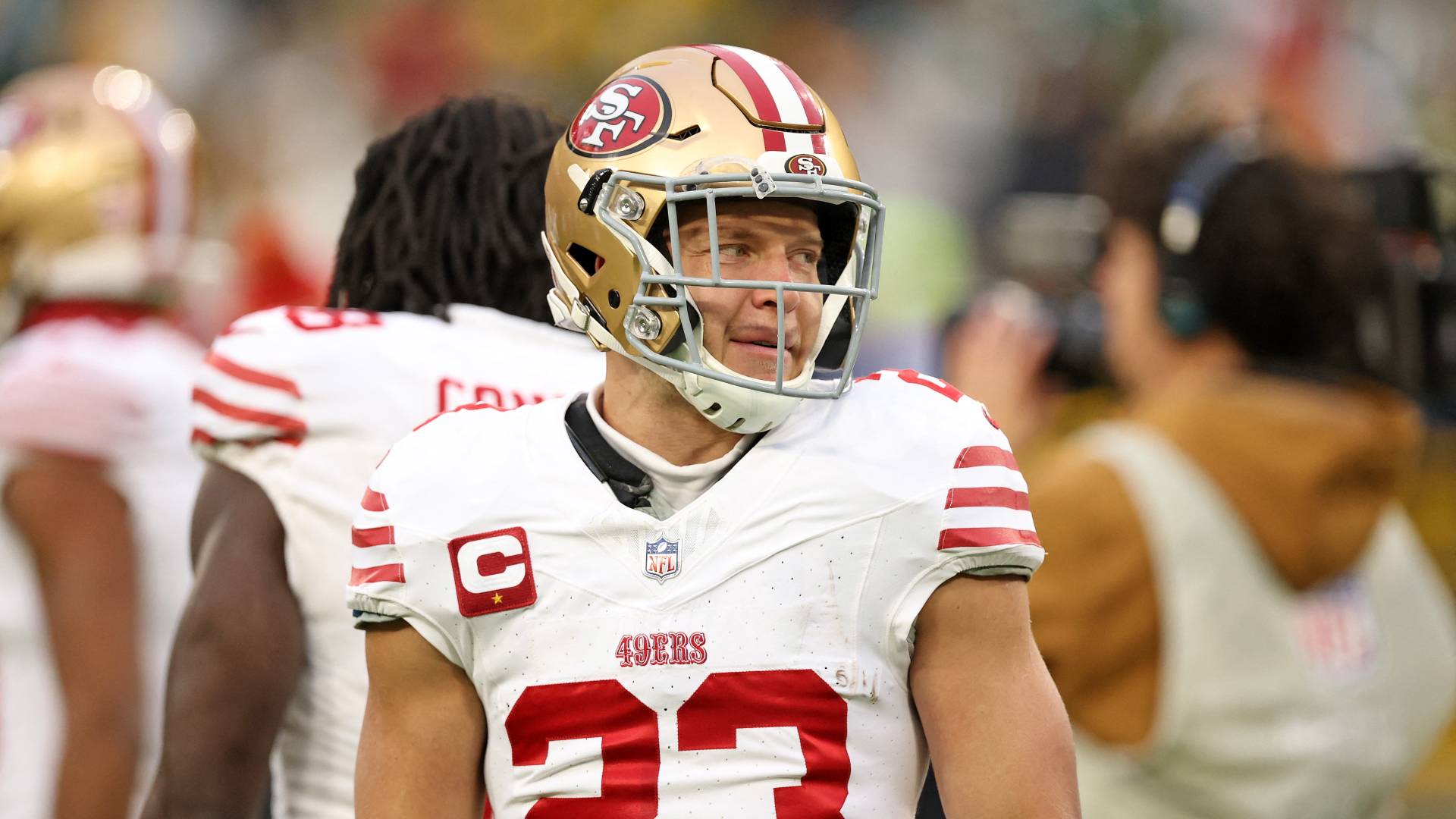  Christian McCaffrey só fez 4 jogos na temporada passada. Foto:  Stacy Revere / GETTY IMAGES NORTH AMERICA / Getty Images via AFP